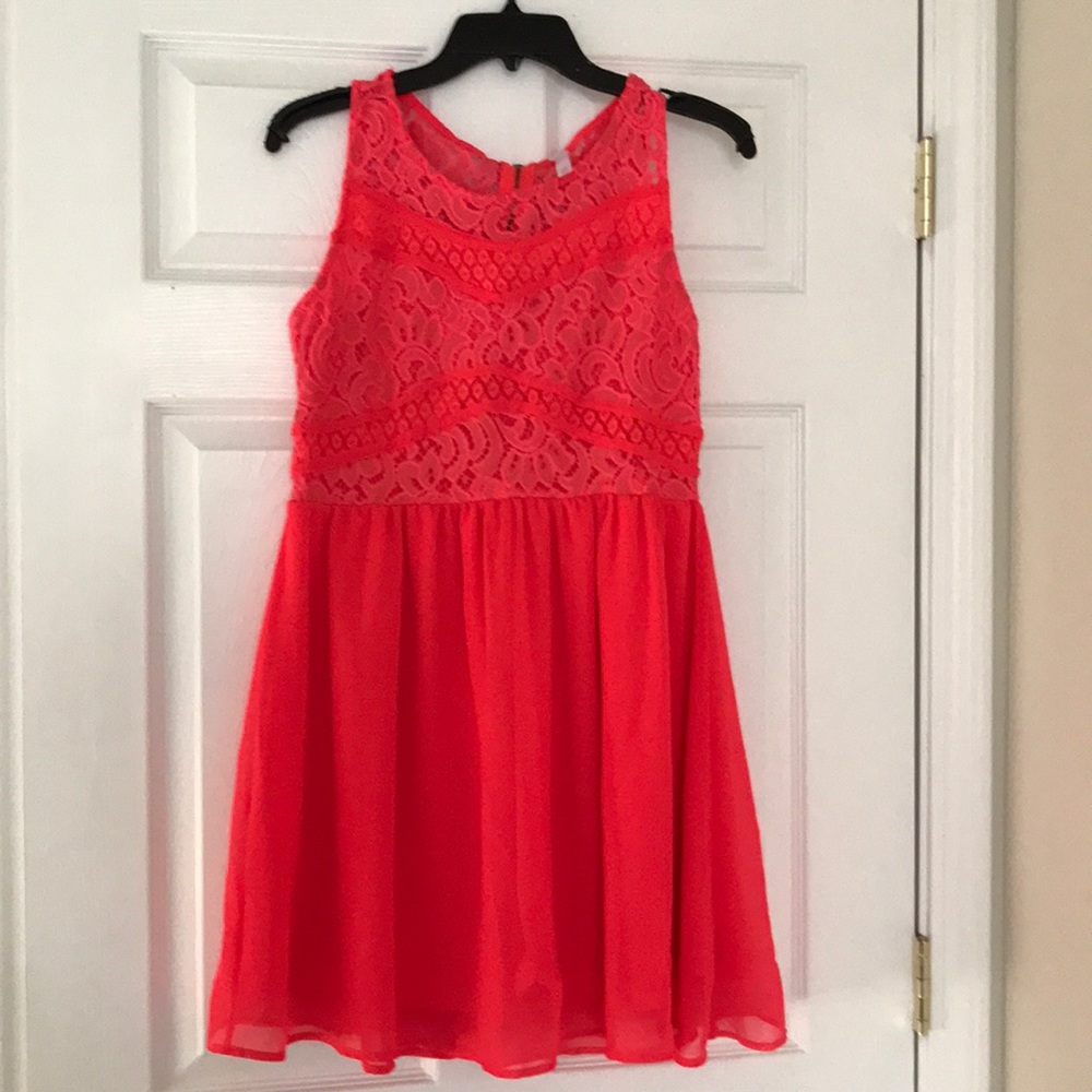 Bright pink babydoll dress